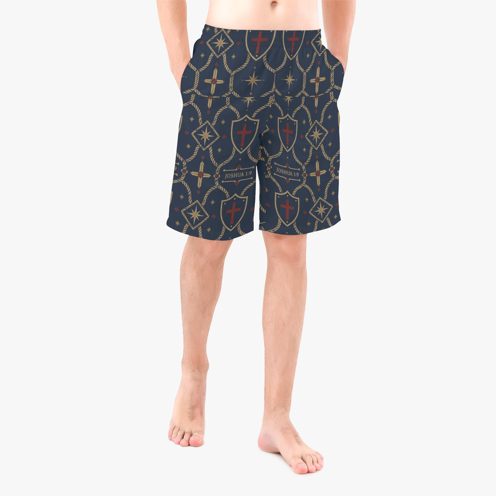 CARRY THE STANDARD board shorts in signature black, back view