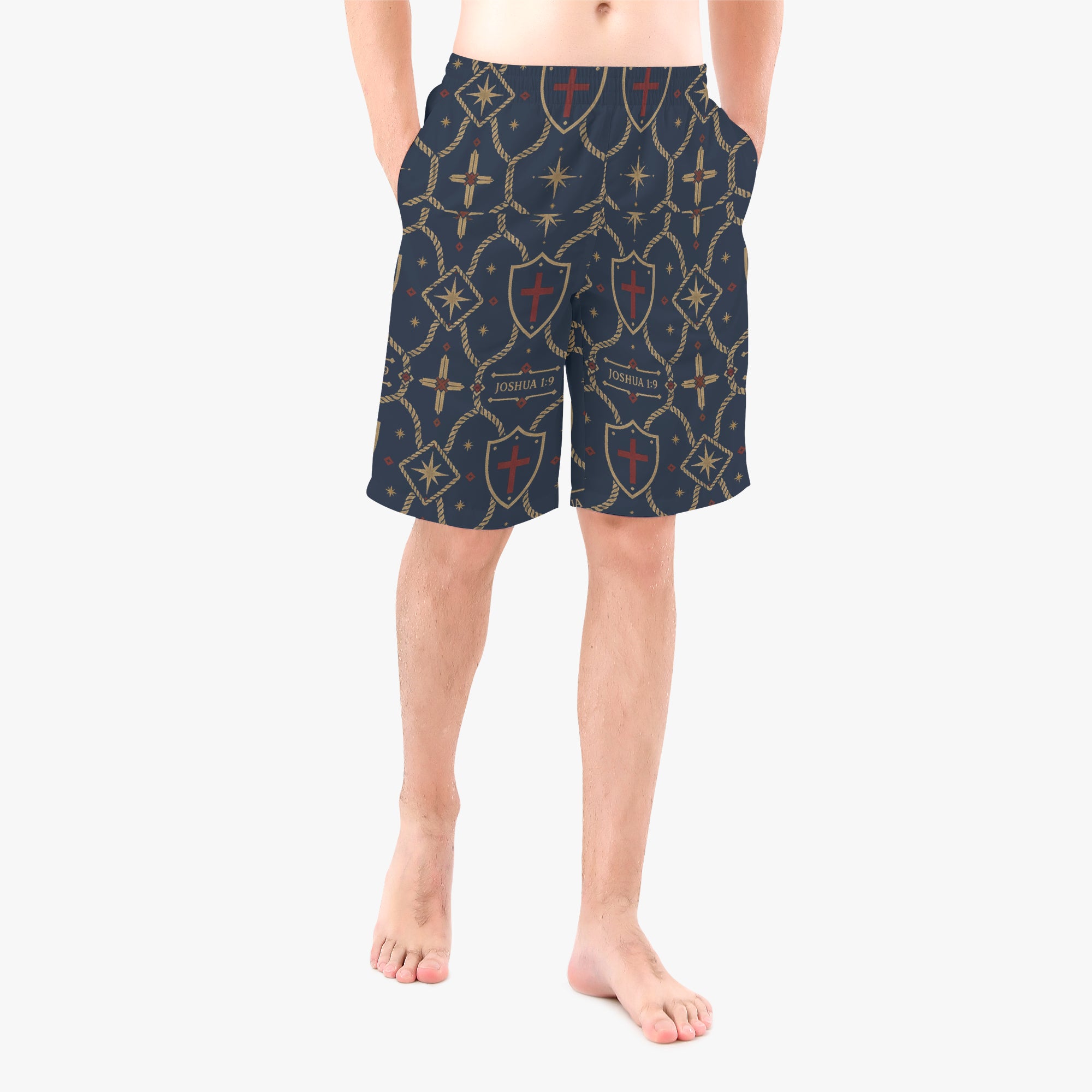 CARRY THE STANDARD board shorts in signature black, back view