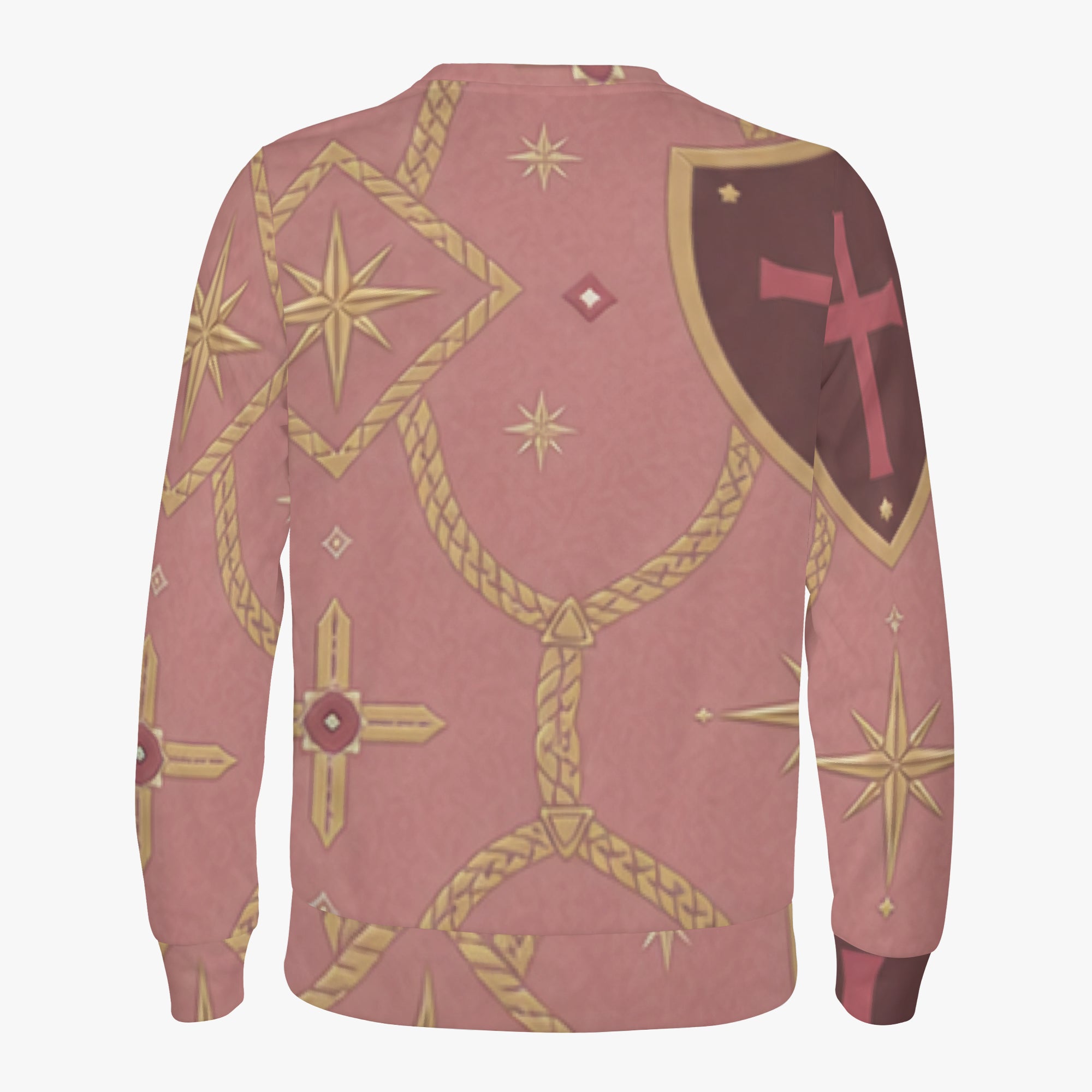 CARRY THE STANDARD crewneck in rose — SANCTUS NOVA house monogram, view 2