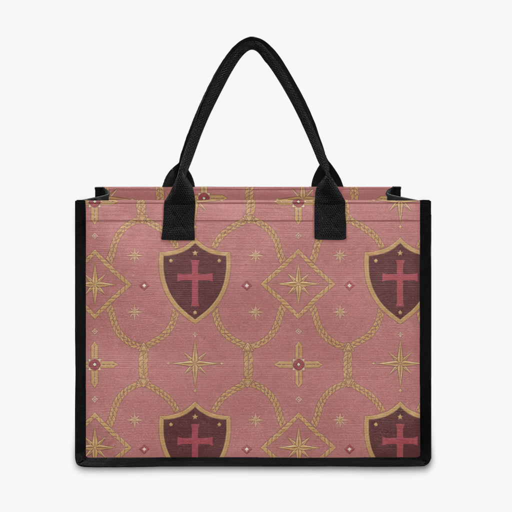 CARRY THE STANDARD full-print canvas tote in rose — SANCTUS NOVA house monogram, view 4