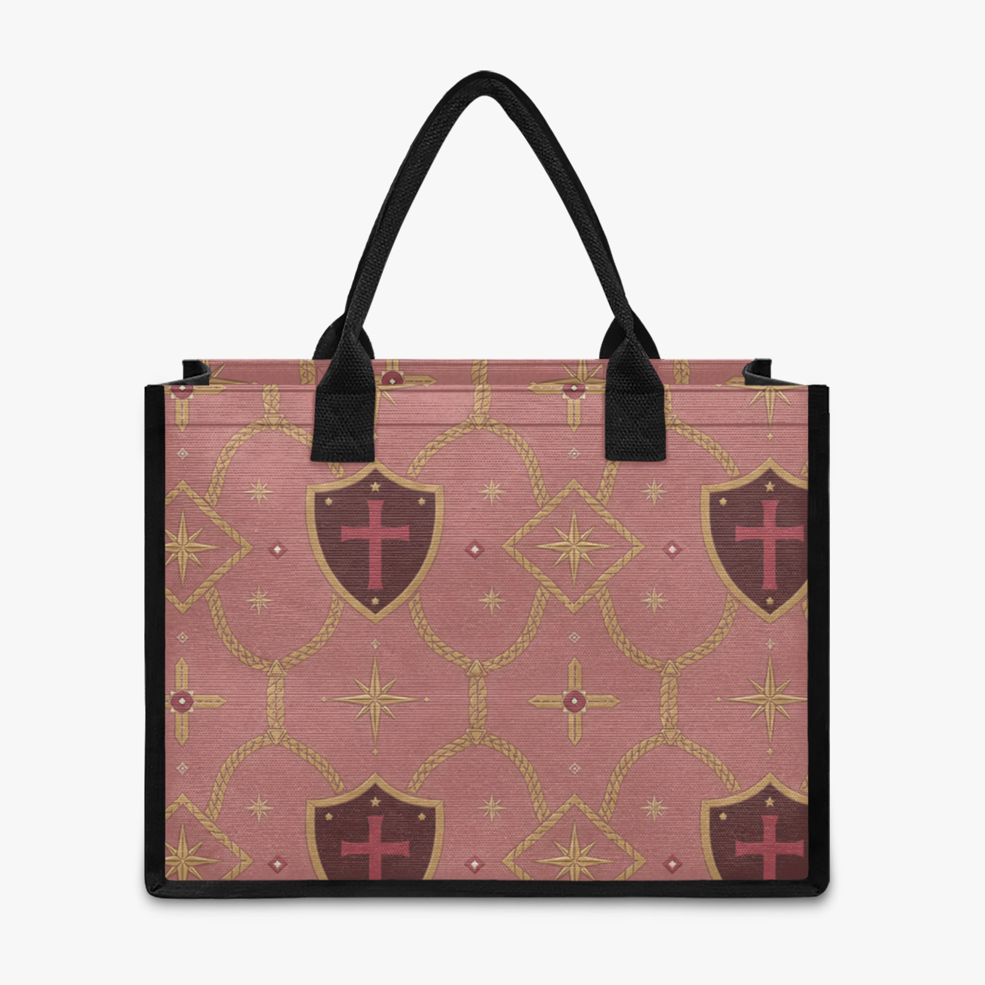 CARRY THE STANDARD full-print canvas tote in rose — SANCTUS NOVA house monogram, view 4