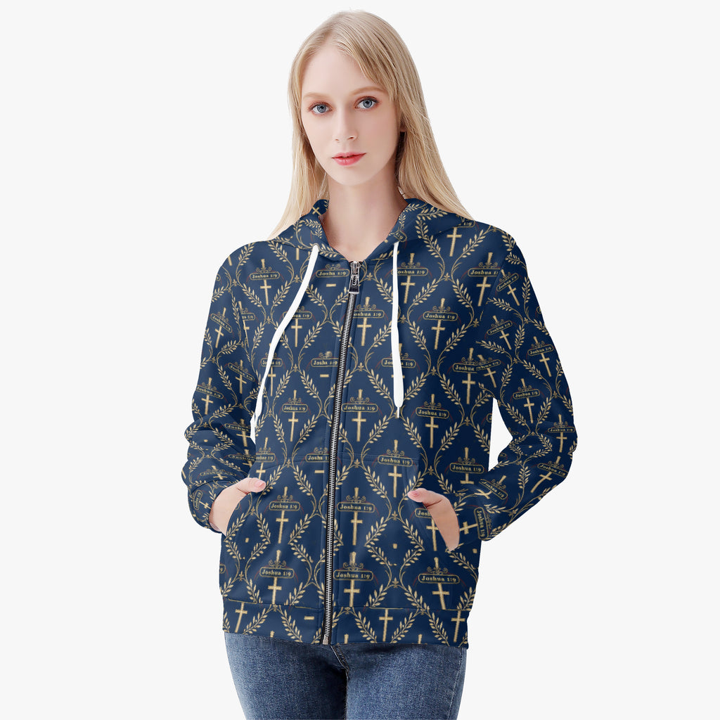SANCTUS NOVA women's full-zip hoodie in royal navy, view 3