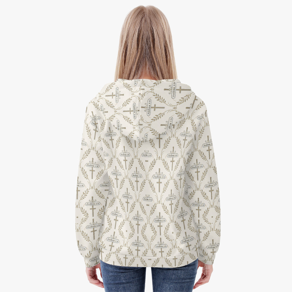 SANCTUS NOVA women's full-zip hoodie in ivory, view 4