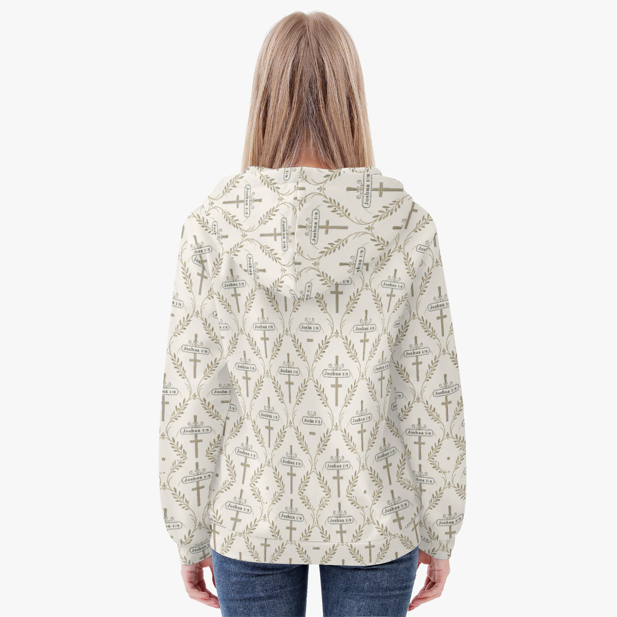 SANCTUS NOVA women's full-zip hoodie in ivory, view 4