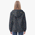 CARRY THE STANDARD women's full-zip hoodie in royal navy — SANCTUS NOVA house monogram, view 4