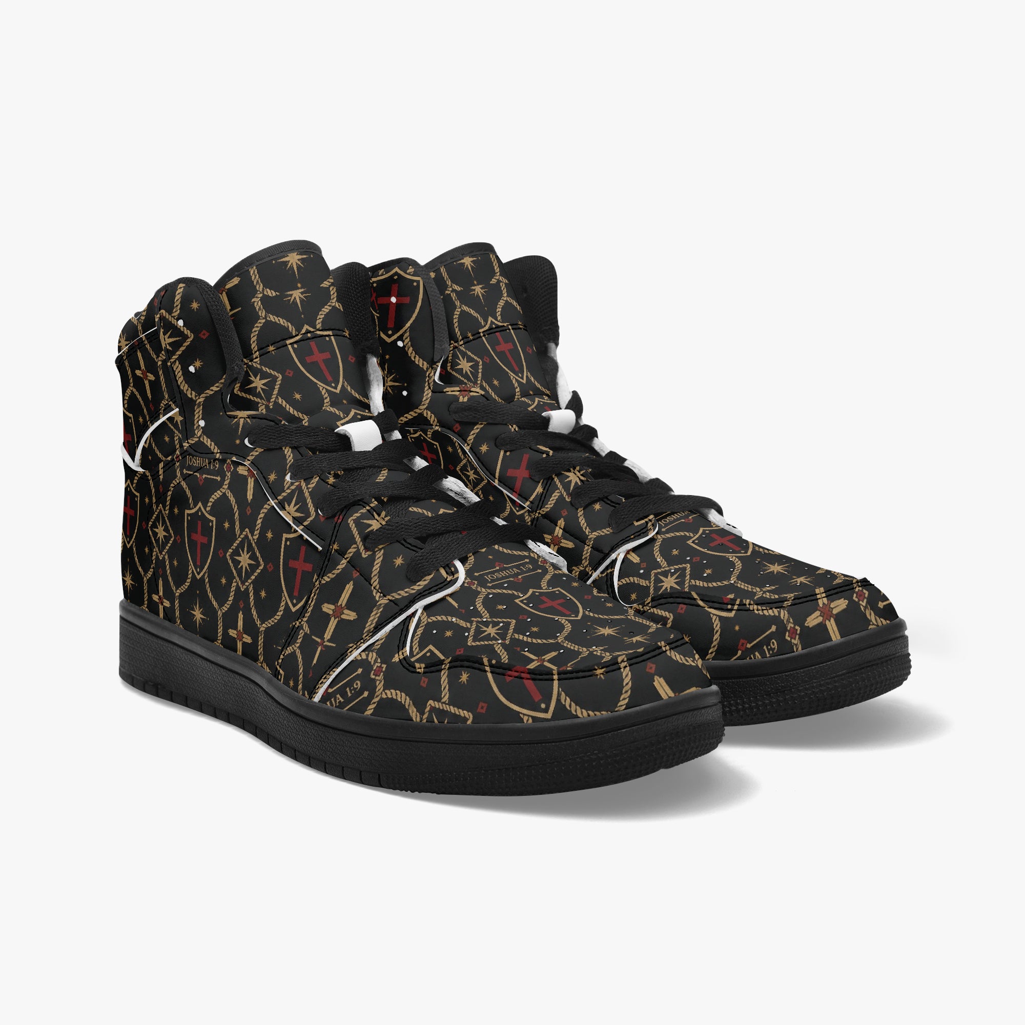 SANCTUS NOVA CARRY THE STANDARD high-top sneaker in the signature monogram, detail view
