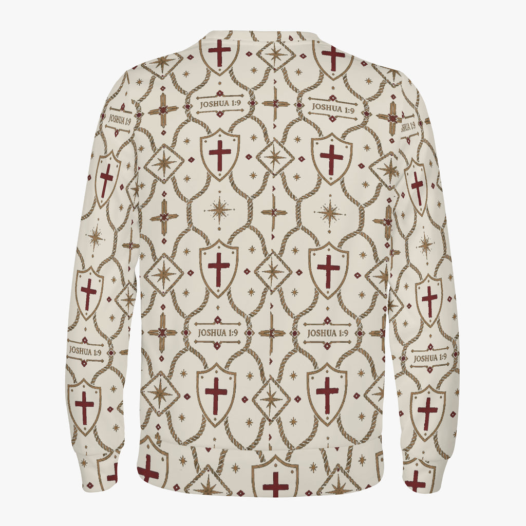 CARRY THE STANDARD crewneck sweatshirt in ivory, monogram detail across the chest