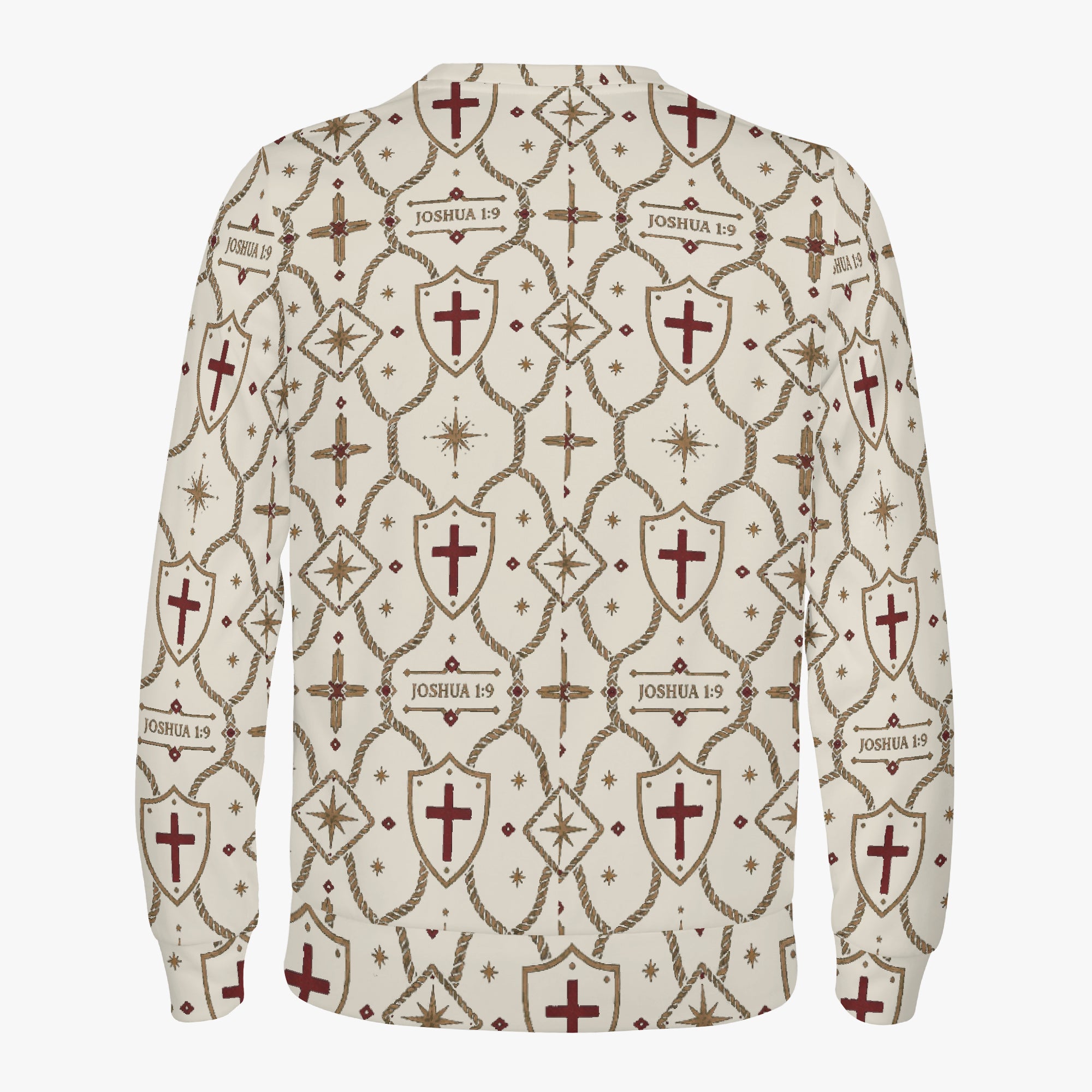 CARRY THE STANDARD crewneck sweatshirt in ivory, monogram detail across the chest
