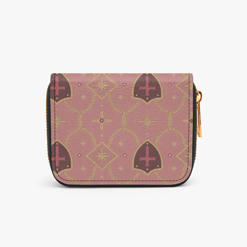 CARRY THE STANDARD full-print zipper wallet in rose — SANCTUS NOVA house monogram, view 8