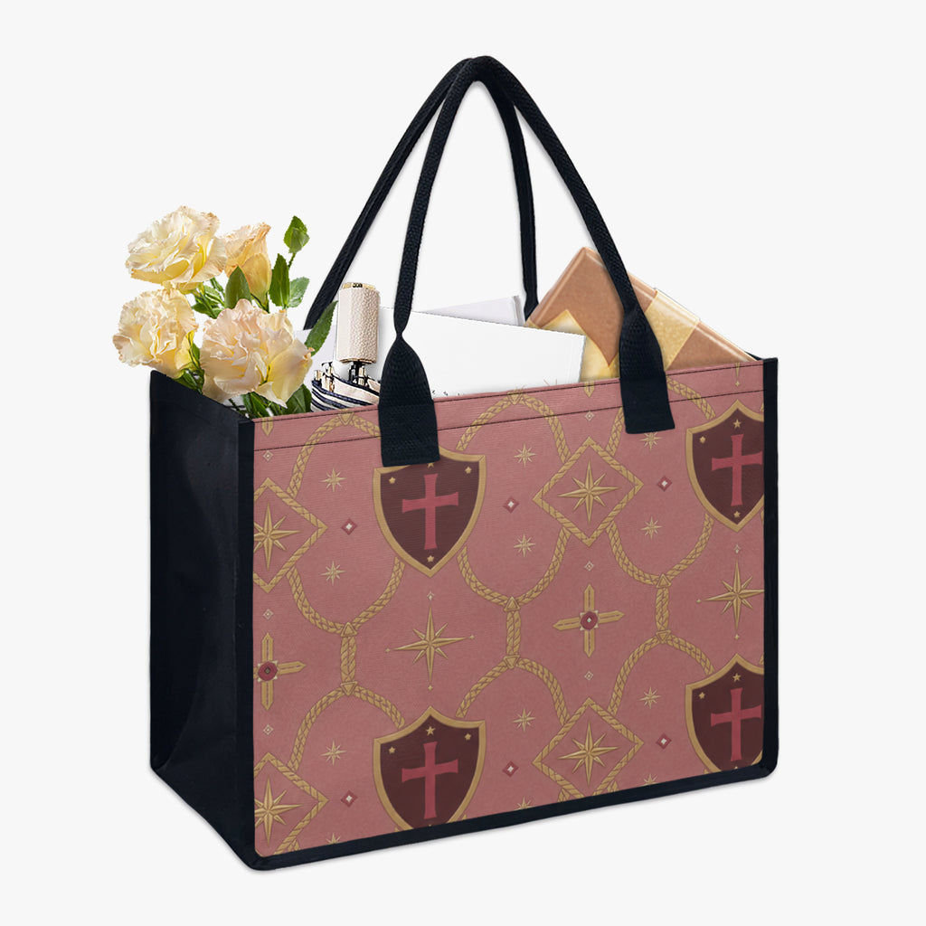 CARRY THE STANDARD full-print canvas tote in rose — SANCTUS NOVA house monogram, view 5