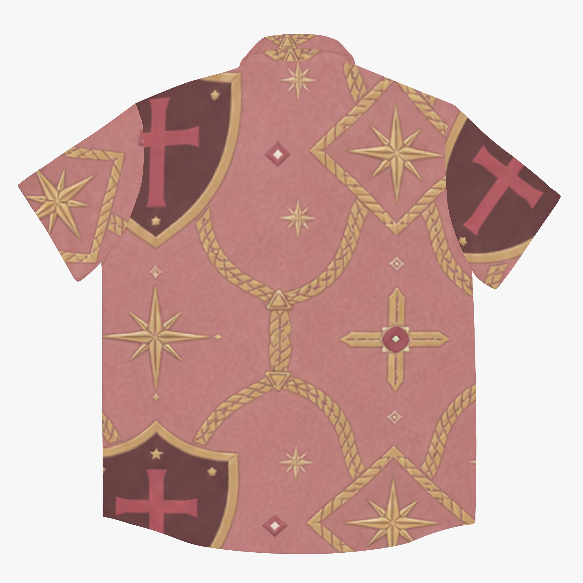 CARRY THE STANDARD christian camp shirt in rose — SANCTUS NOVA house monogram, view 2