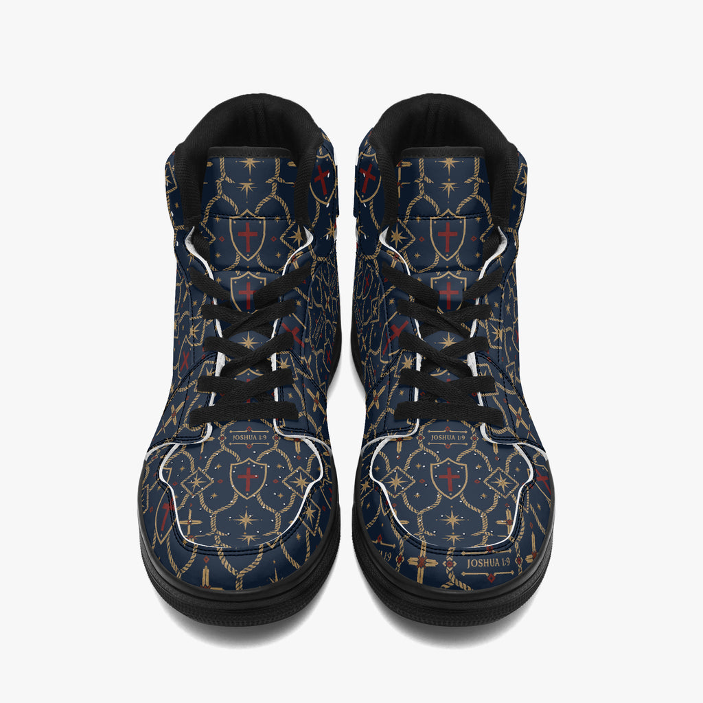 SANCTUS NOVA CARRY THE STANDARD high-top sneaker in the royal navy monogram