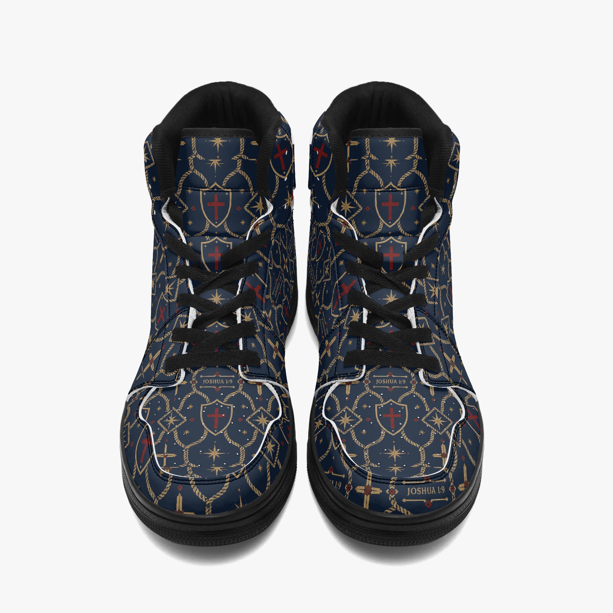 SANCTUS NOVA CARRY THE STANDARD high-top sneaker in the royal navy monogram