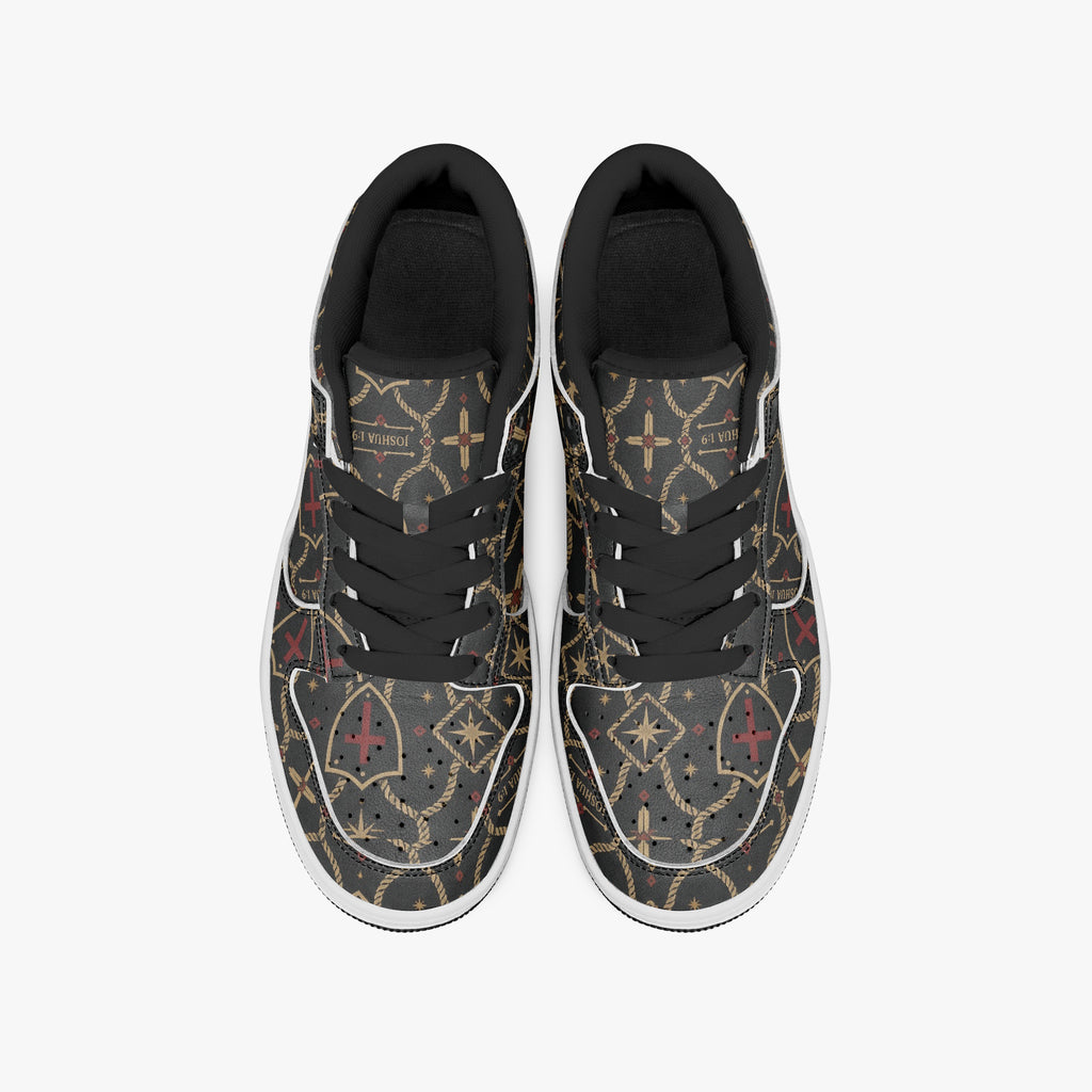 SANCTUS NOVA CARRY THE STANDARD court sneaker in the signature monogram, side profile