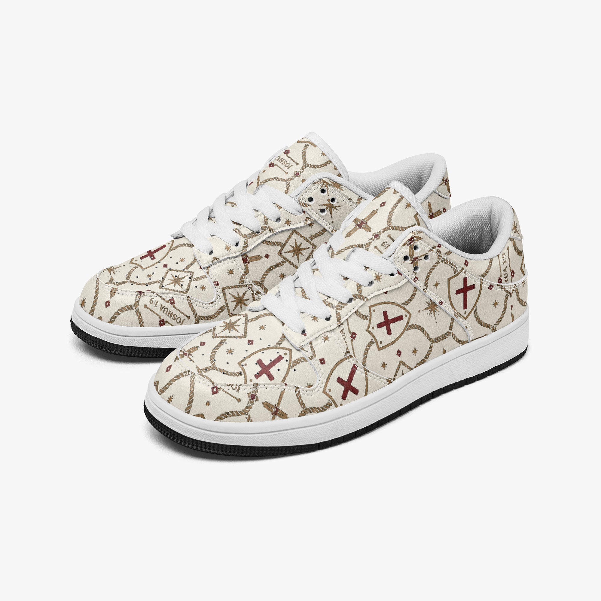 SANCTUS NOVA CARRY THE STANDARD court sneaker in the ivory monogram, detail view