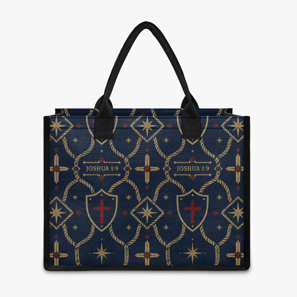 CARRY THE STANDARD full-print canvas tote in royal navy — SANCTUS NOVA house monogram, view 4