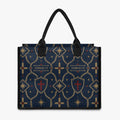 CARRY THE STANDARD full-print canvas tote in royal navy — SANCTUS NOVA house monogram, view 4