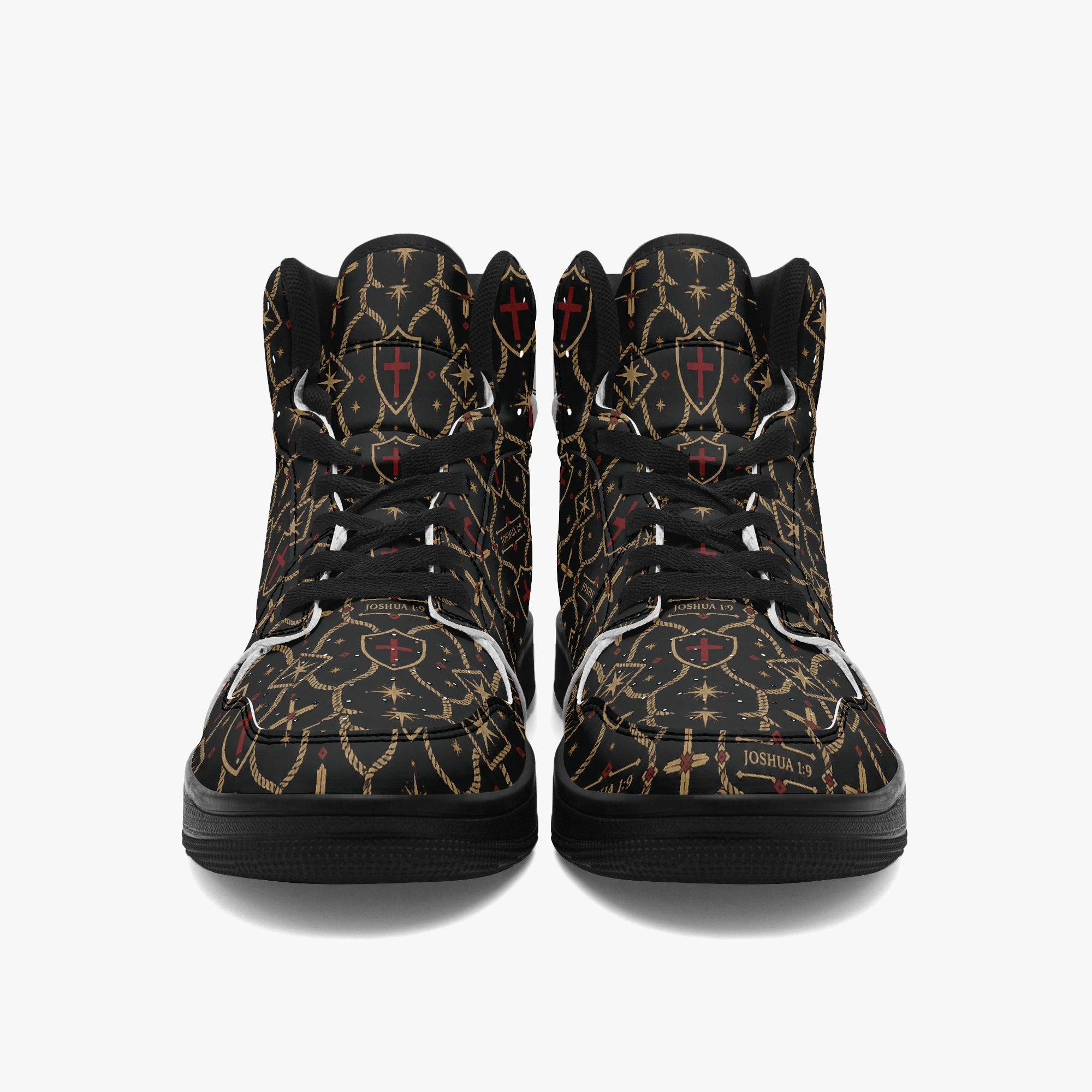SANCTUS NOVA CARRY THE STANDARD high-top sneaker in the signature monogram, side profile