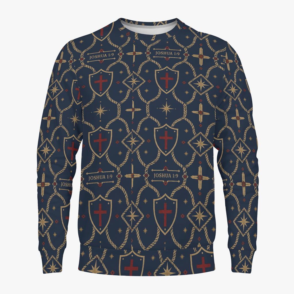 CARRY THE STANDARD crewneck sweatshirt in royal navy, SANCTUS NOVA size guide