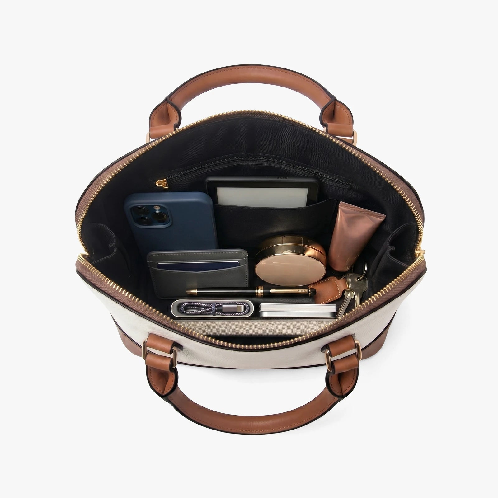 CARRY THE STANDARD handbag — gold shields and four-point stars on charcoal monogram, view 10