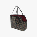 CARRY THE STANDARD side-open pet tote — SANCTUS NOVA house monogram in gold on charcoal, marked JOSHUA 1:9