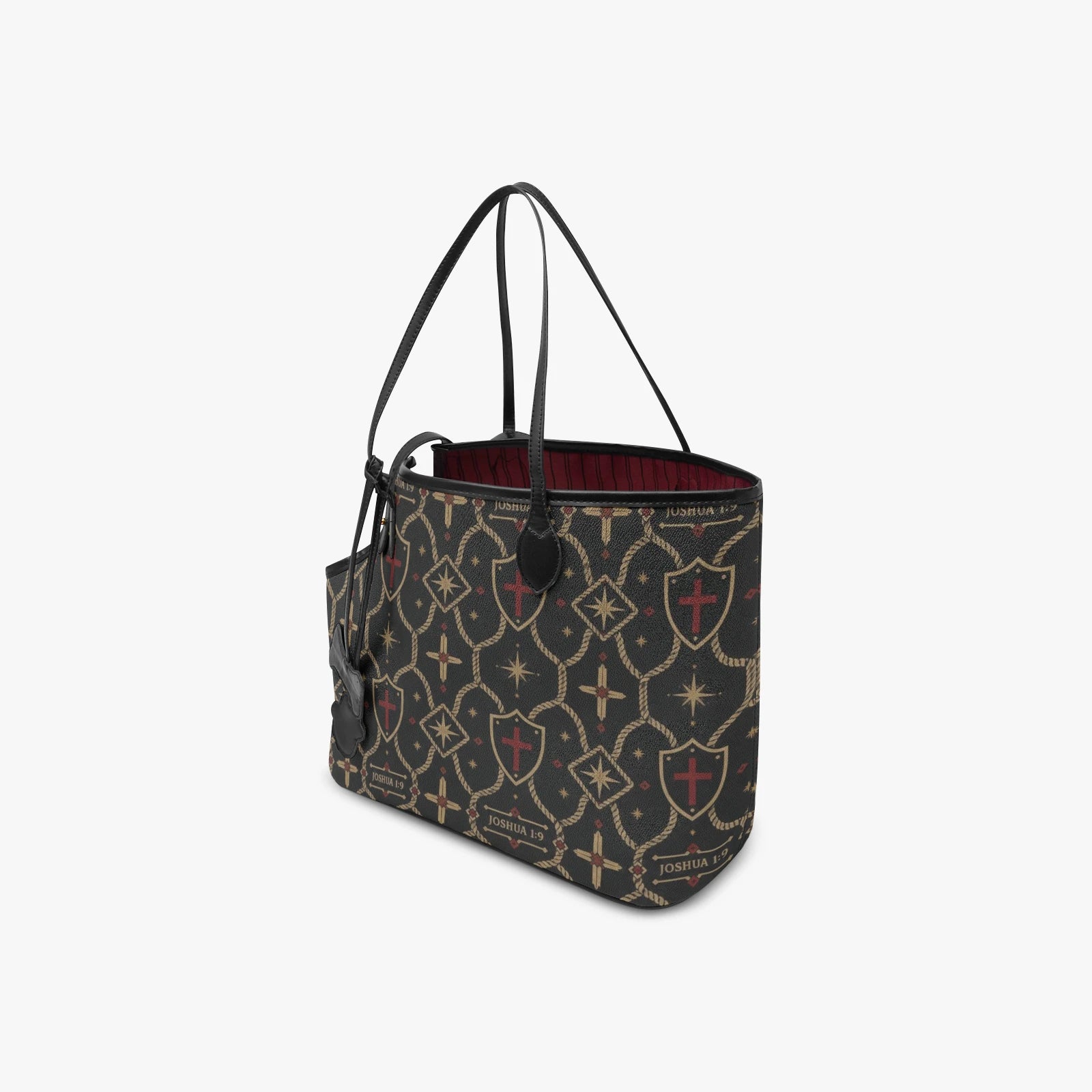 CARRY THE STANDARD pet tote — side opening detail, gold hardware on charcoal, view 5