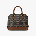 CARRY THE STANDARD dome handbag — SANCTUS NOVA house monogram in gold on charcoal, marked JOSHUA 1:9
