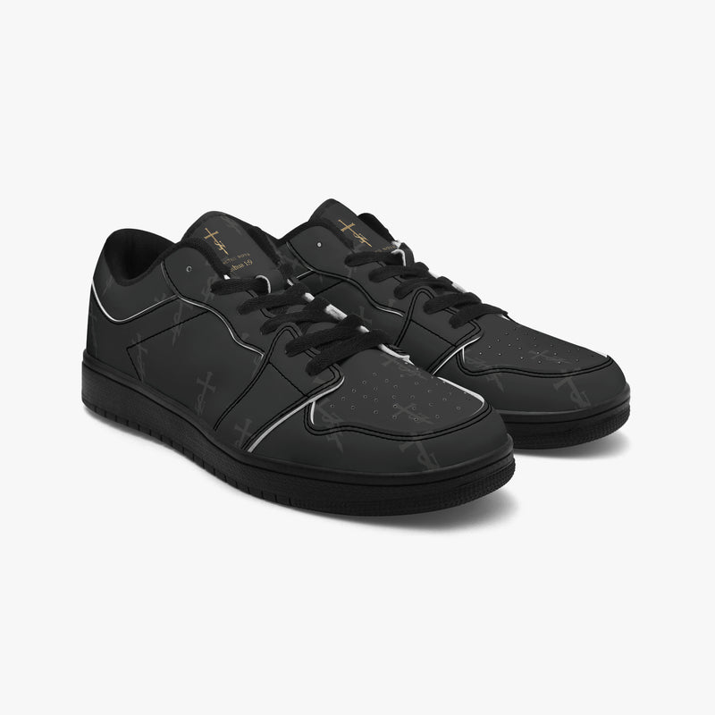 SANCTUS NOVA — DEEP BLACK Signature Low-Top Sneakers