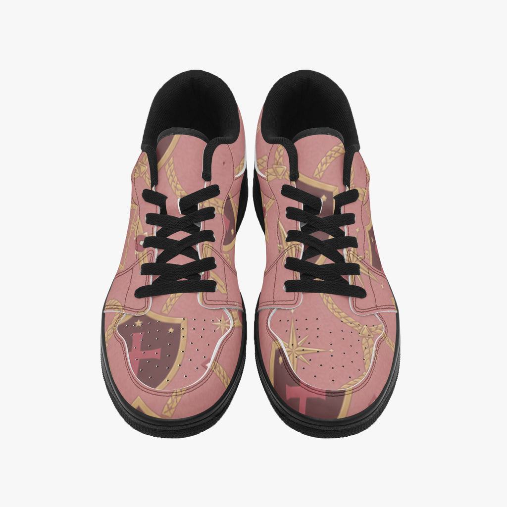 CARRY THE STANDARD low-top sneaker in rose — SANCTUS NOVA house monogram, view 2