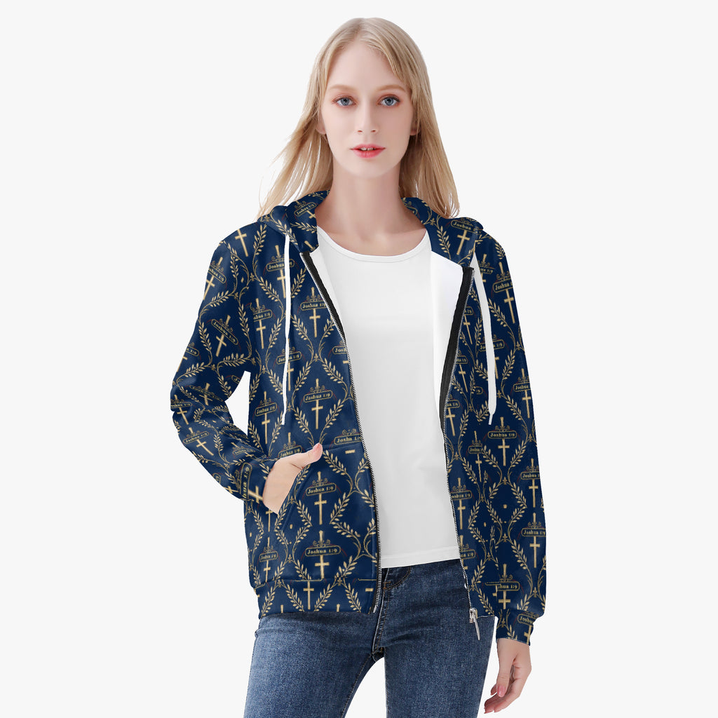 SANCTUS NOVA women's full-zip hoodie in royal navy, view 2