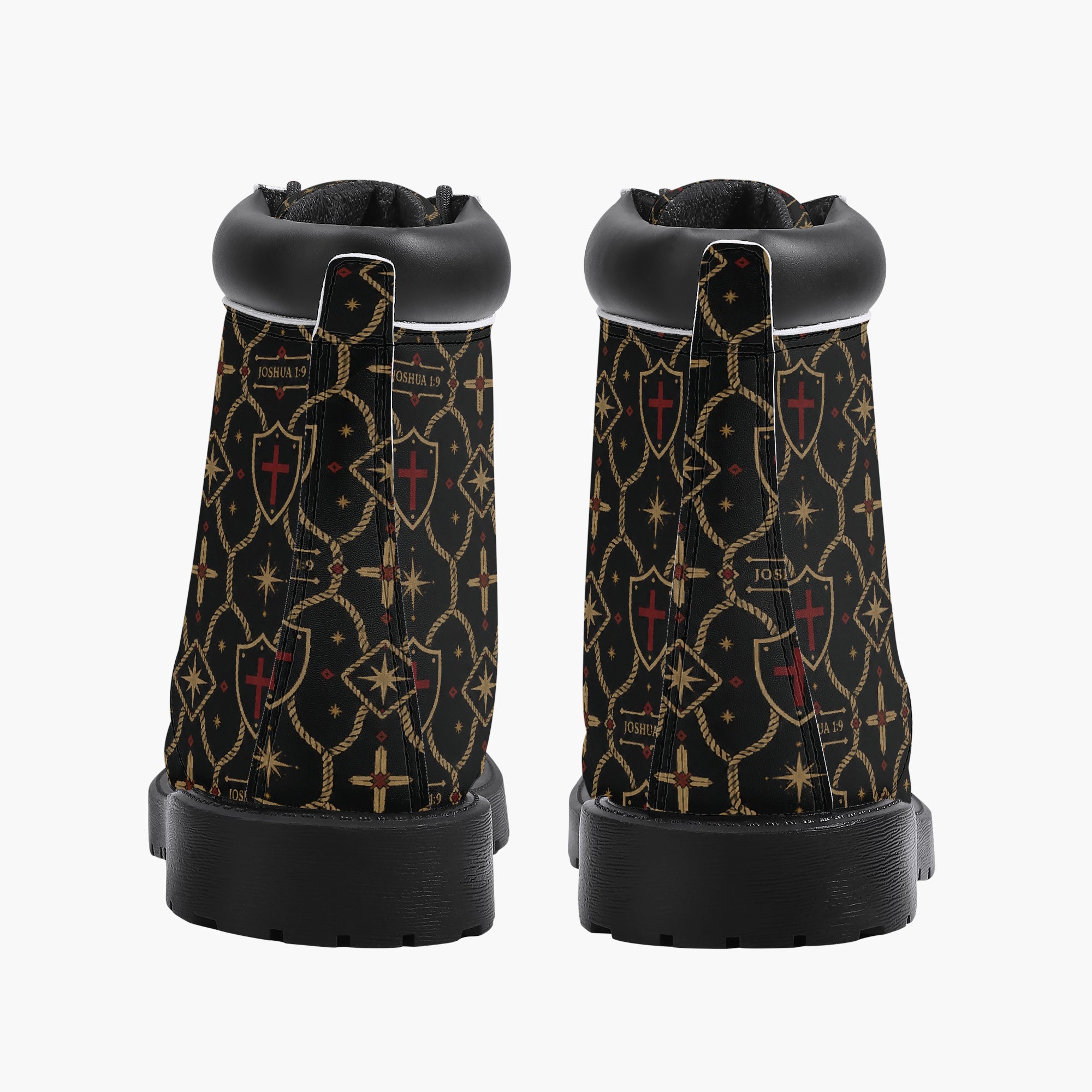 SANCTUS NOVA CARRY THE STANDARD leather boot in the signature monogram, lacing detail