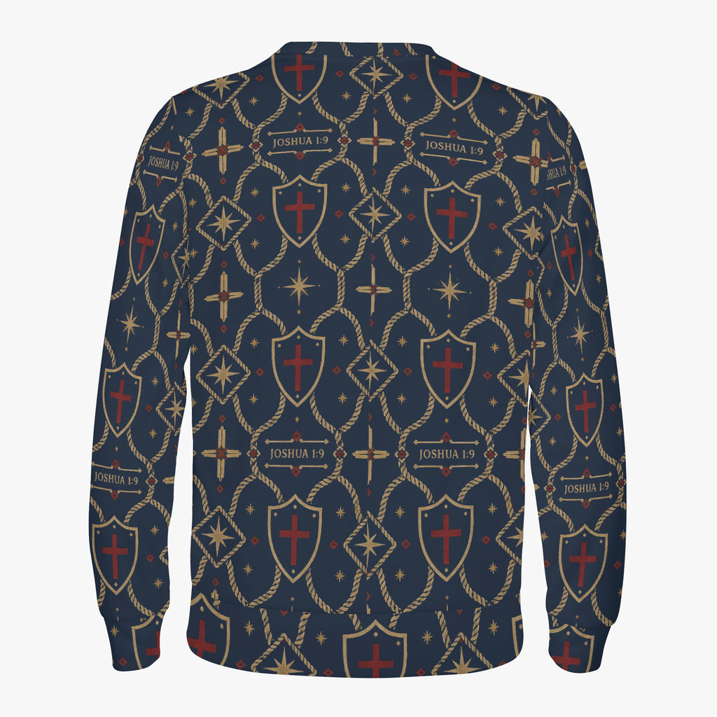 CARRY THE STANDARD crewneck sweatshirt in royal navy, monogram detail across the chest
