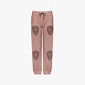 CARRY THE STANDARD women's wide leg pants in rose — SANCTUS NOVA house monogram, view 3