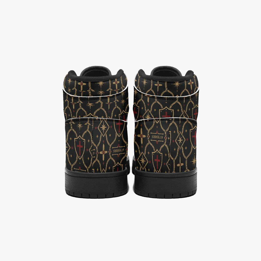 SANCTUS NOVA CARRY THE STANDARD high-top sneaker in the signature monogram, lacing detail