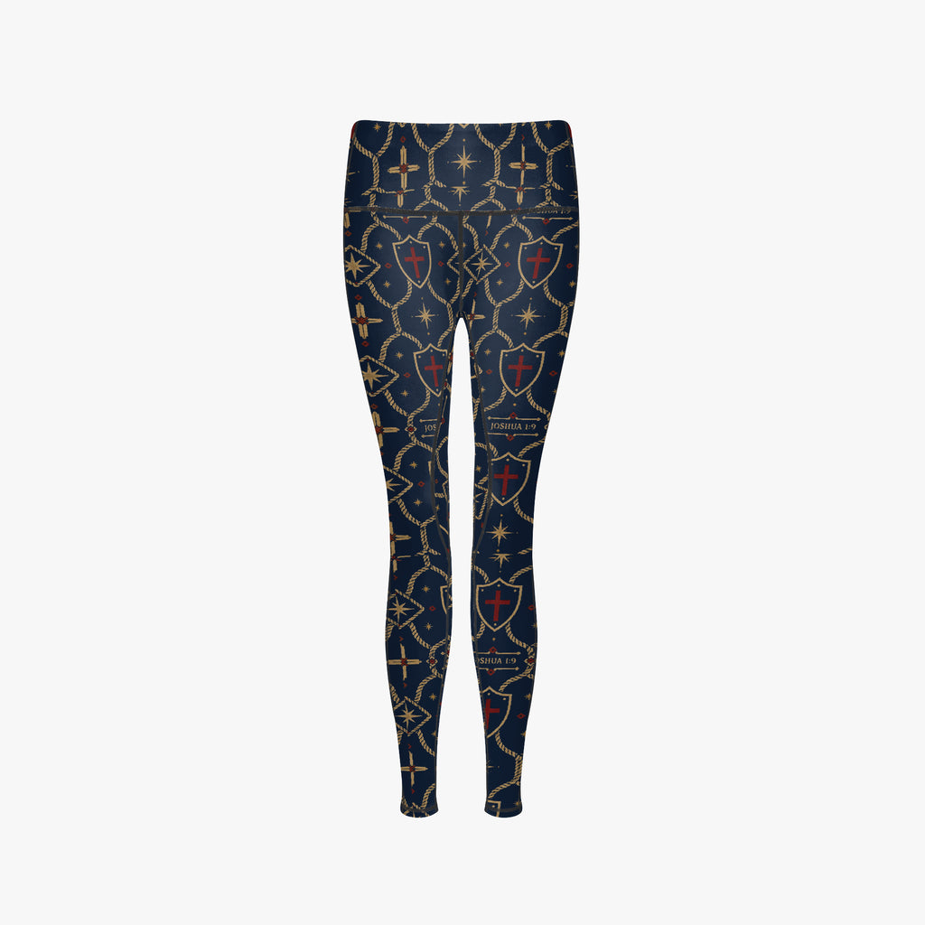 CARRY THE STANDARD women's leggings in royal navy, back view