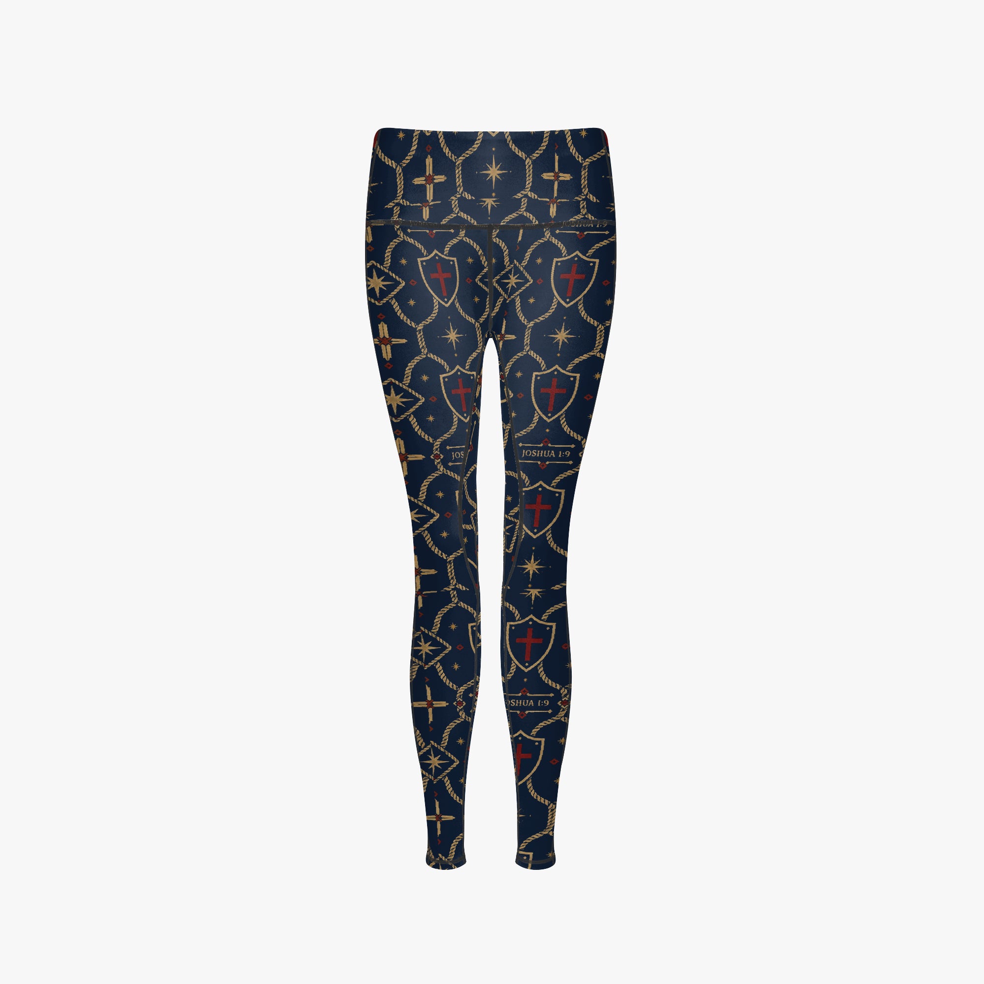CARRY THE STANDARD women's leggings in royal navy, back view