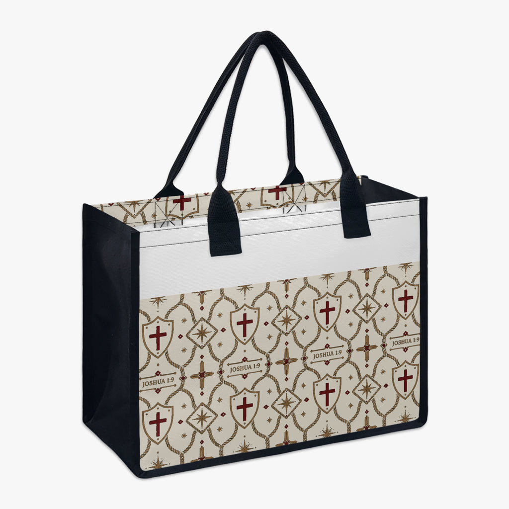 CARRY THE STANDARD full-print canvas tote in ivory — SANCTUS NOVA house monogram, view 2