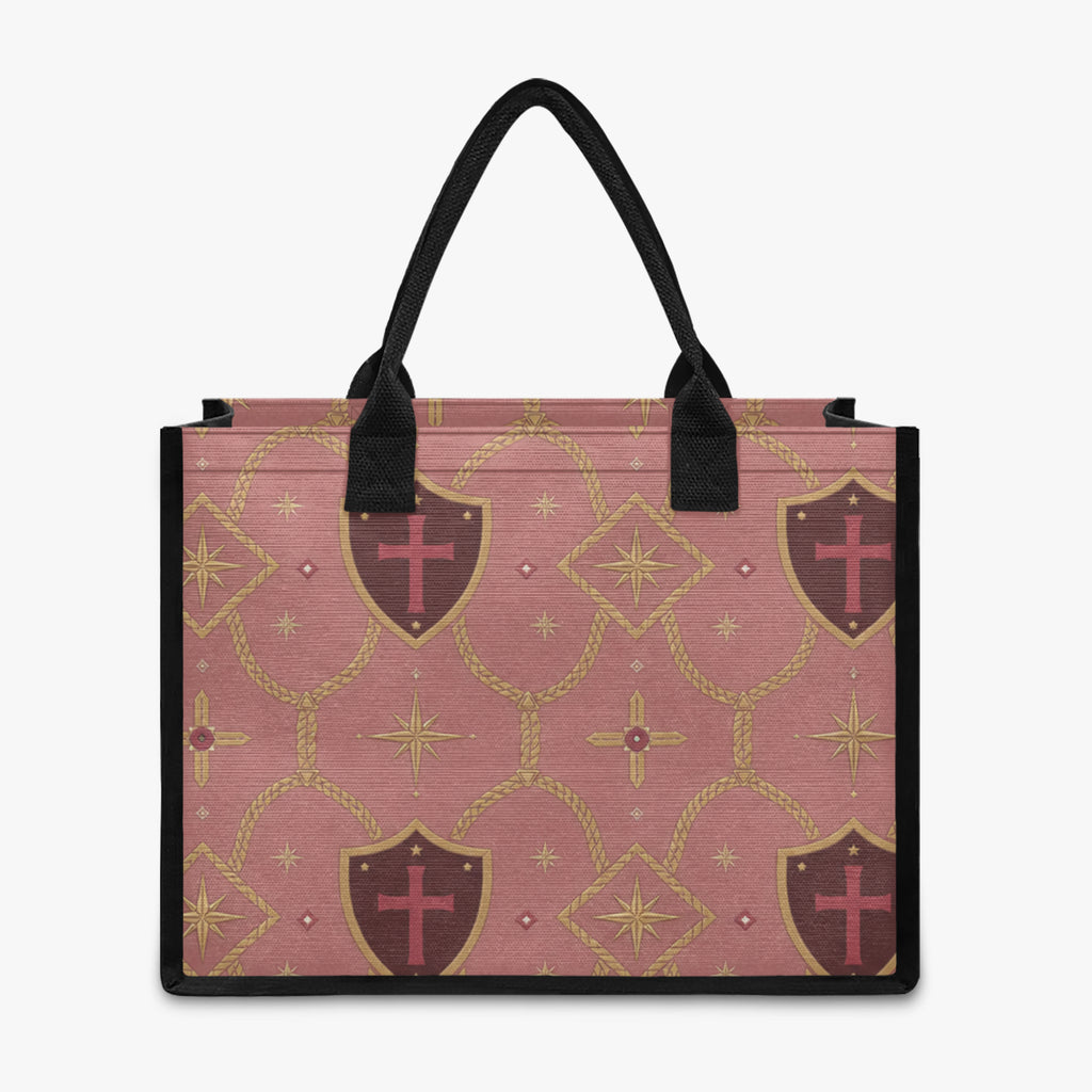 CARRY THE STANDARD full-print canvas tote in rose — SANCTUS NOVA house monogram