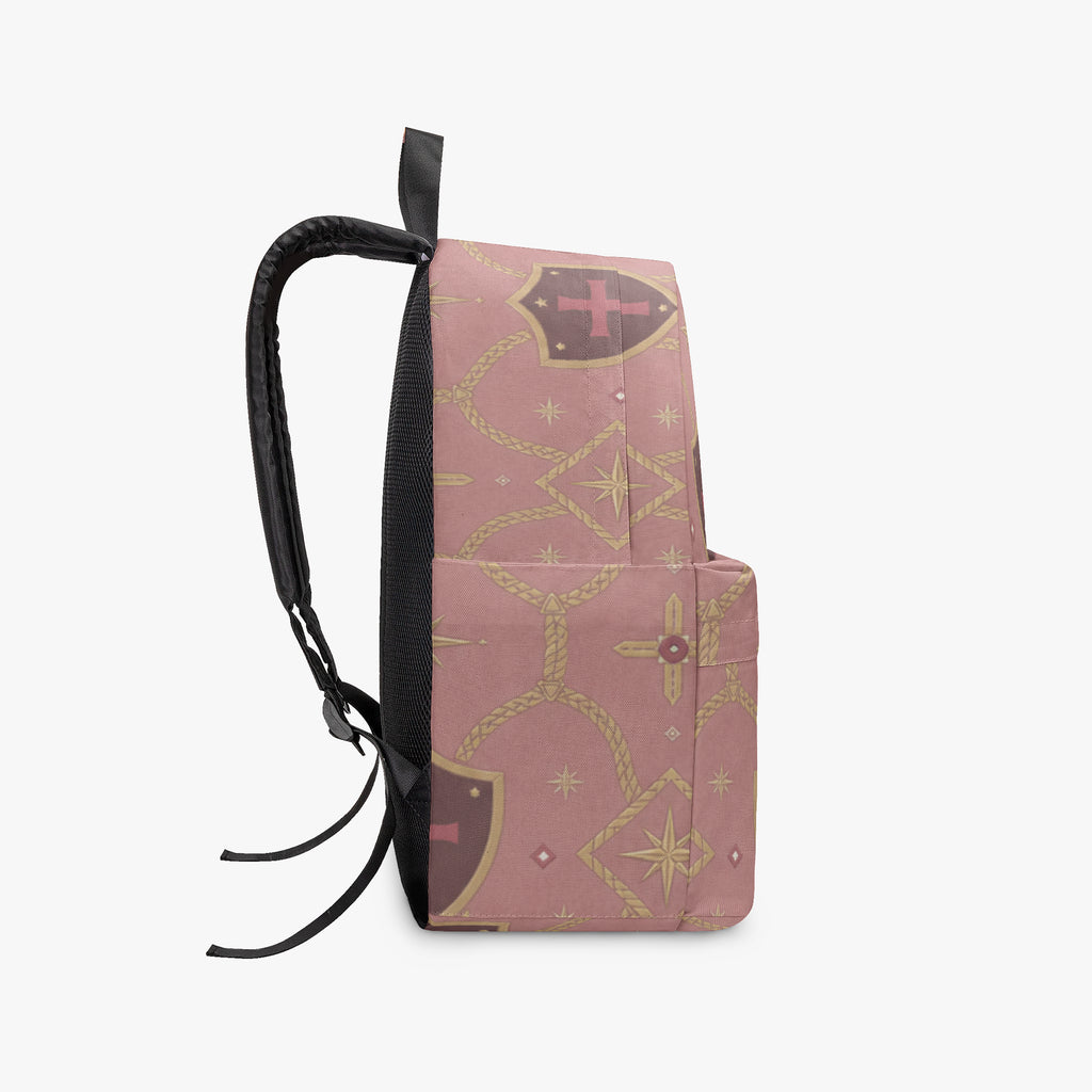 CARRY THE STANDARD full-print backpack in rose — SANCTUS NOVA house monogram, view 5