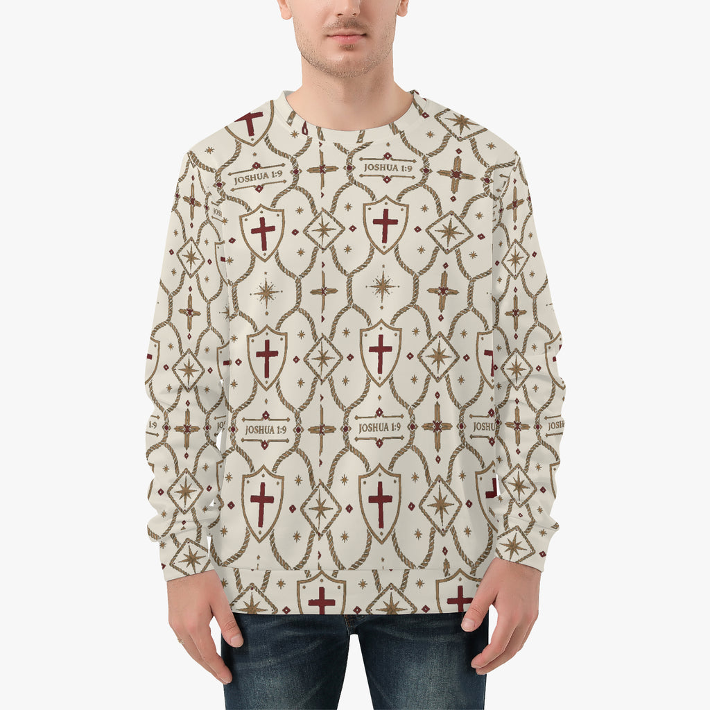 CARRY THE STANDARD crewneck sweatshirt in ivory, sleeve and cuff detail