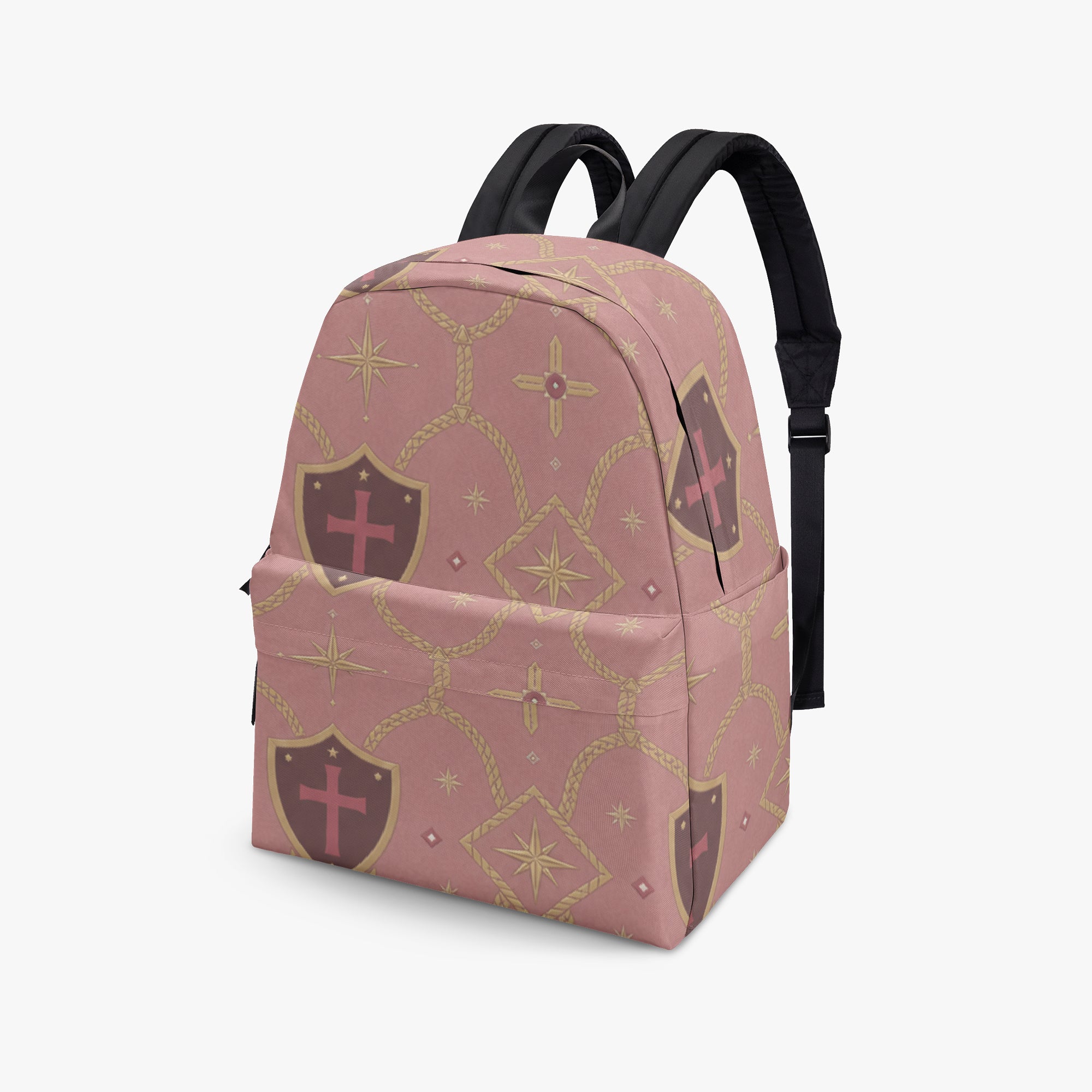 CARRY THE STANDARD full-print backpack in rose — SANCTUS NOVA house monogram, view 7