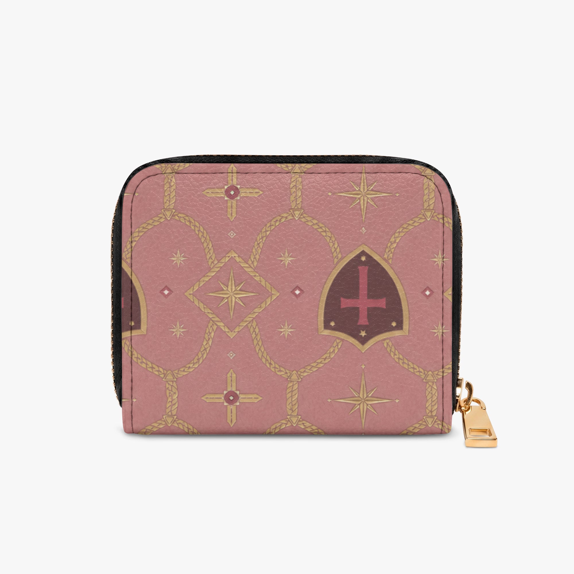 CARRY THE STANDARD full-print zipper wallet in rose — SANCTUS NOVA house monogram