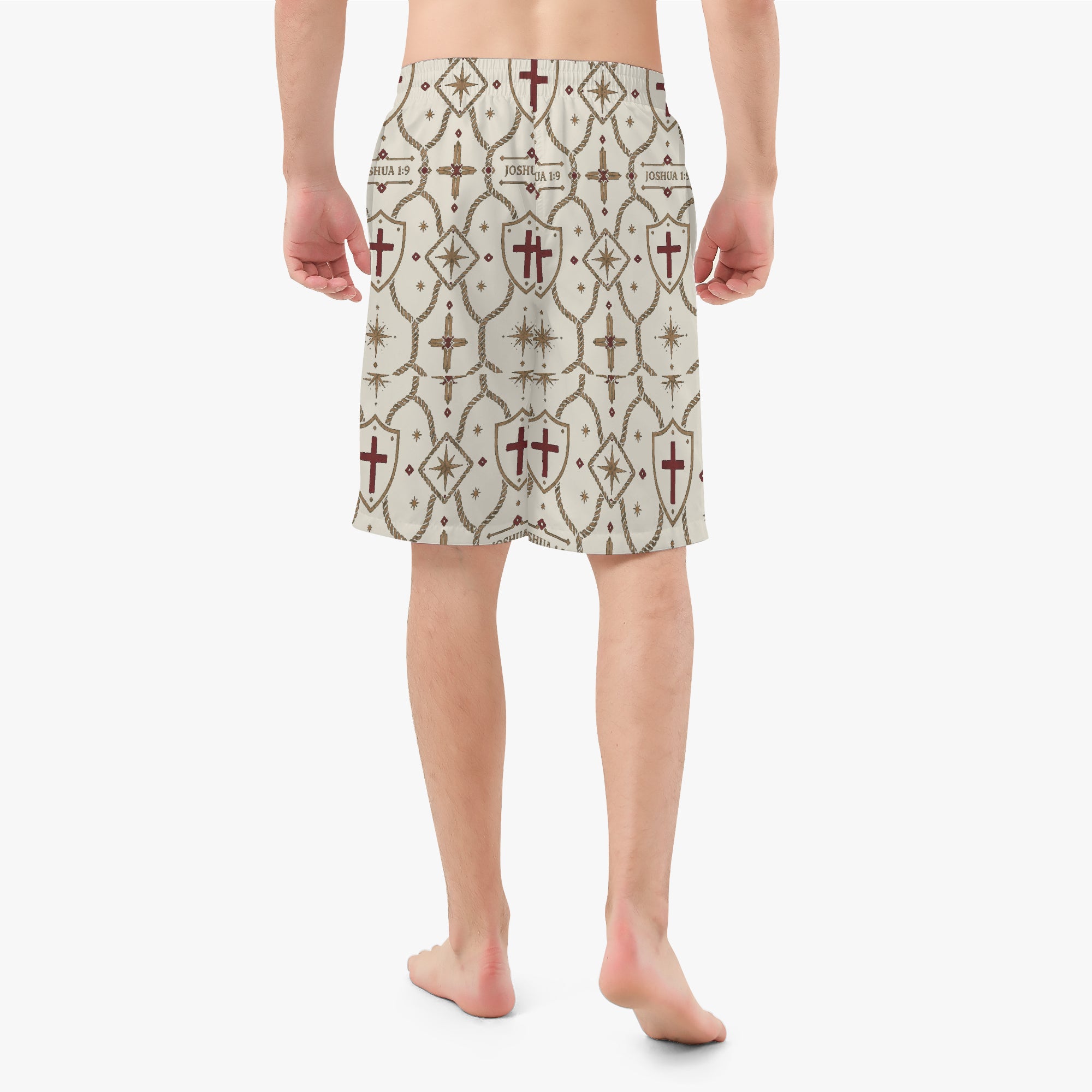 CARRY THE STANDARD board shorts in ivory, side profile
