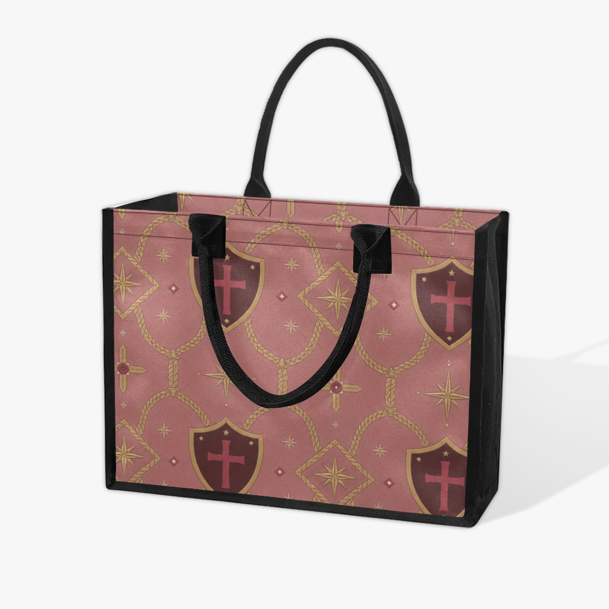 CARRY THE STANDARD full-print canvas tote in rose — SANCTUS NOVA house monogram, view 6