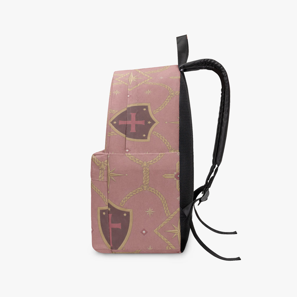 CARRY THE STANDARD full-print backpack in rose — SANCTUS NOVA house monogram