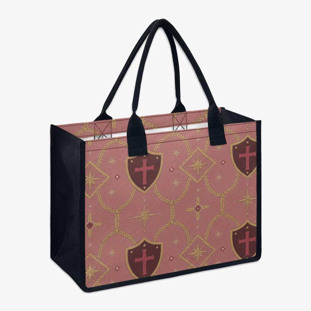 CARRY THE STANDARD full-print canvas tote in rose — SANCTUS NOVA house monogram, view 2