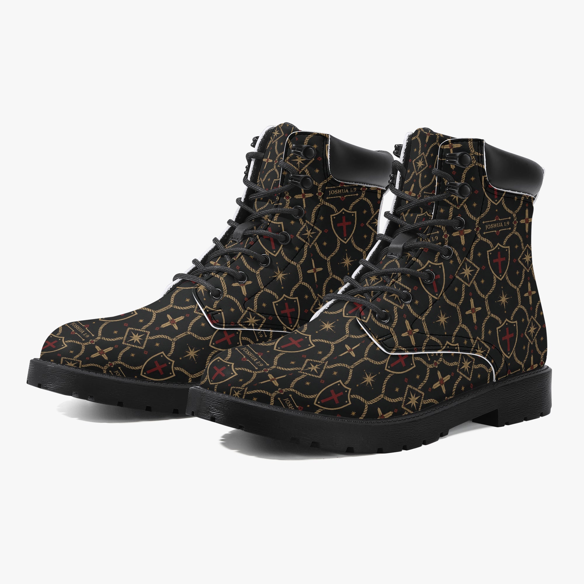 SANCTUS NOVA CARRY THE STANDARD leather boot in the signature monogram, monogram detail