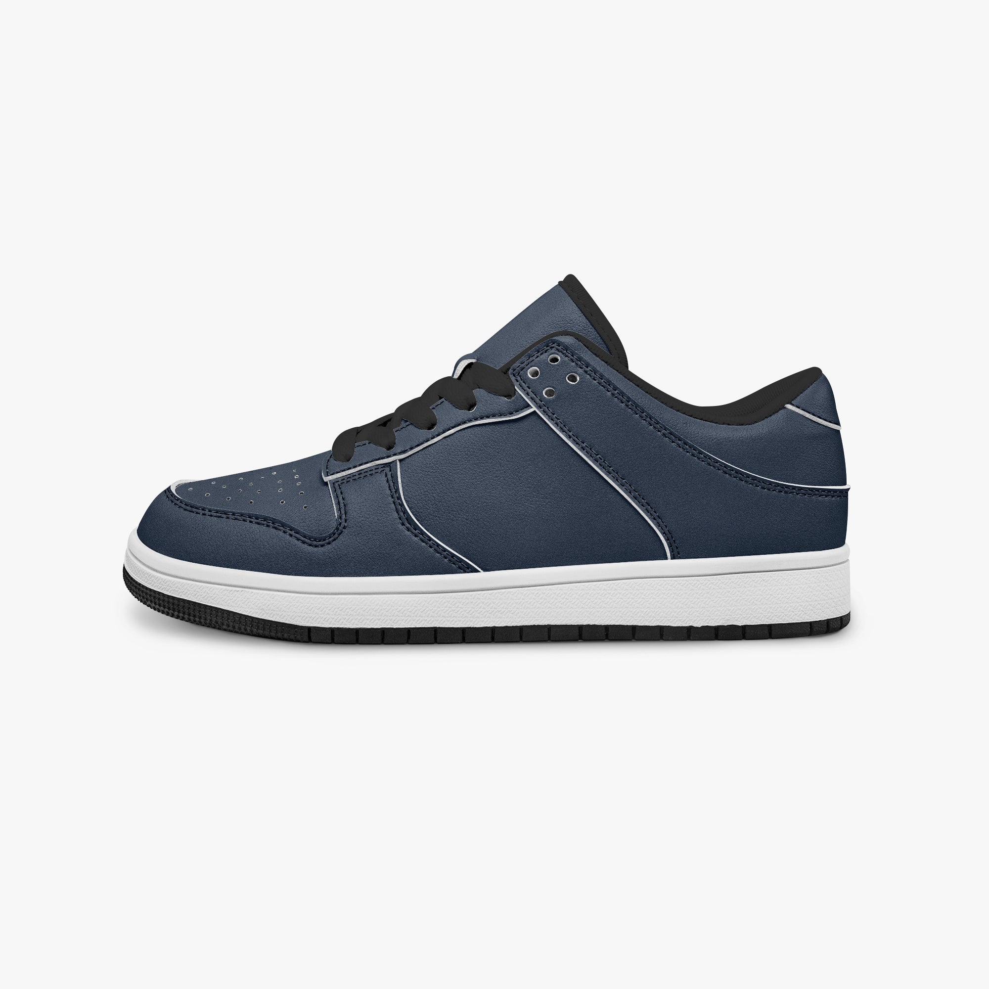 SANCTUS NOVA CARRY THE STANDARD court sneaker in the royal navy monogram, lacing detail