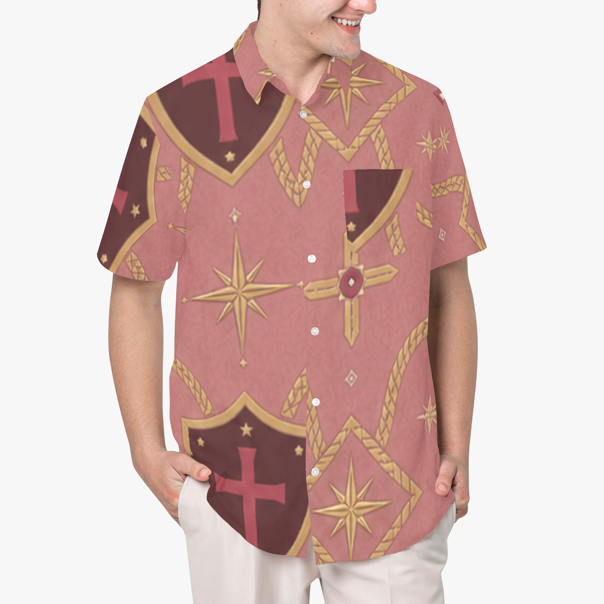 CARRY THE STANDARD christian camp shirt in rose — SANCTUS NOVA house monogram