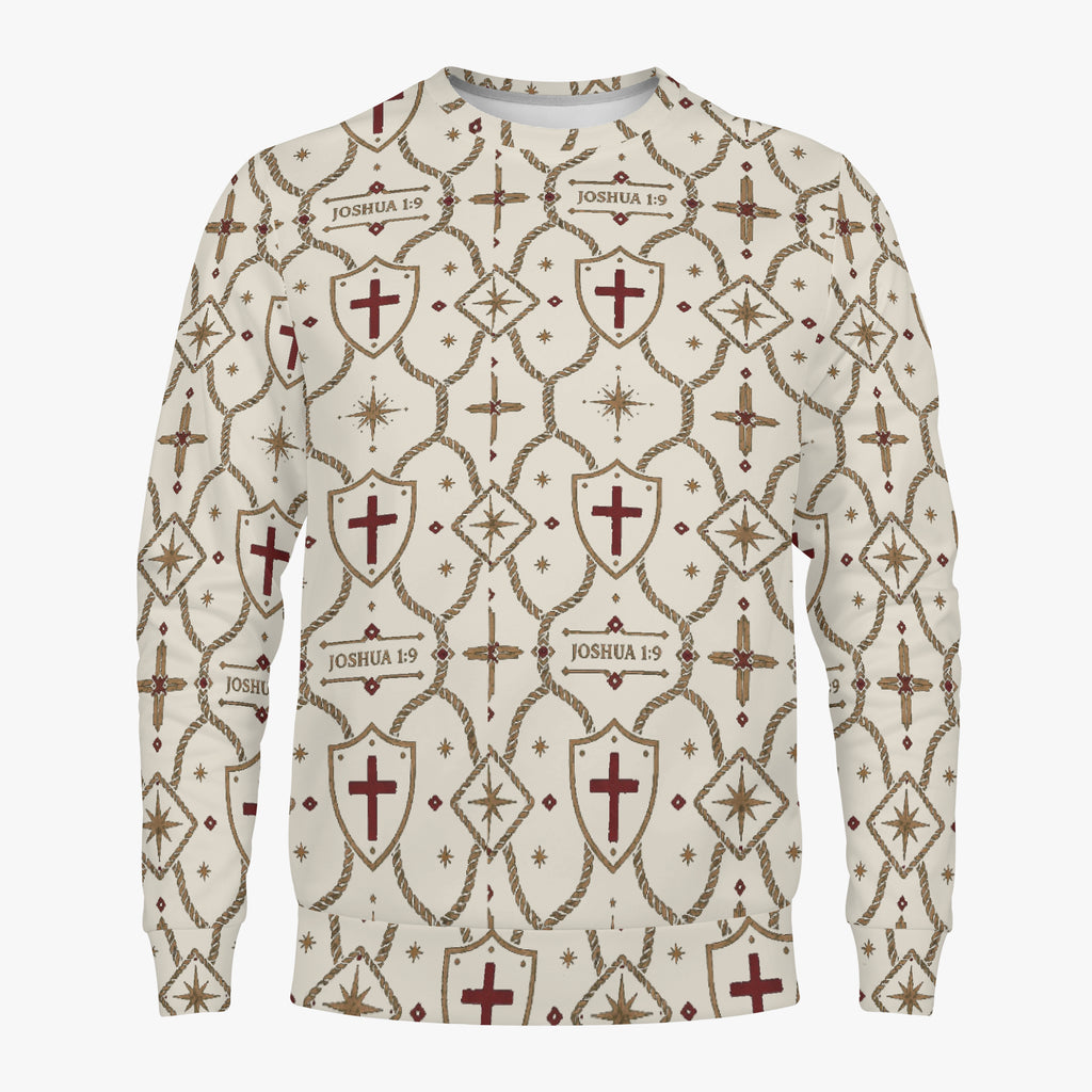 CARRY THE STANDARD crewneck sweatshirt in ivory, SANCTUS NOVA size guide